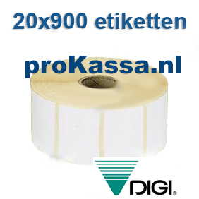 Digi weegschaal etiketten op roll 60x49xmm;