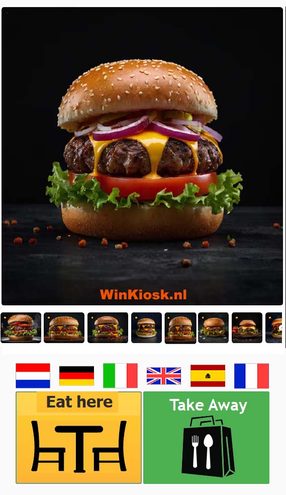 Self order kiosk-bestelzuil zelfbedieningskiosk software